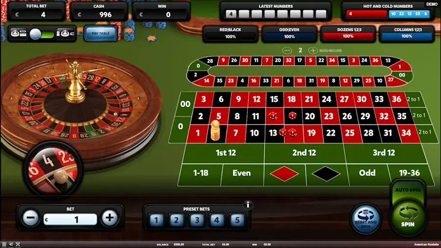 American Roulette Demo Gameplay by Red Rake Gaming Screenshot